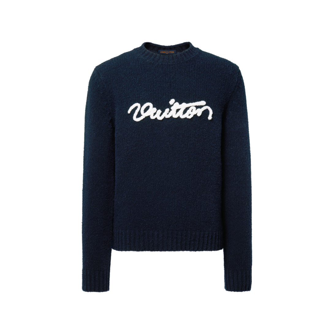 Embroidered Signature Long-Sleeved Crewneck - Men - Ready-to-Wear